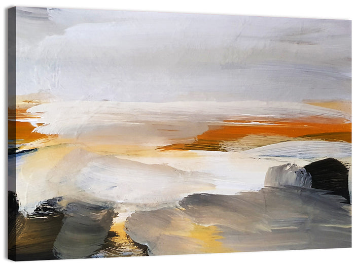 Misty Coastal Horizon Wall Art as a canvas print