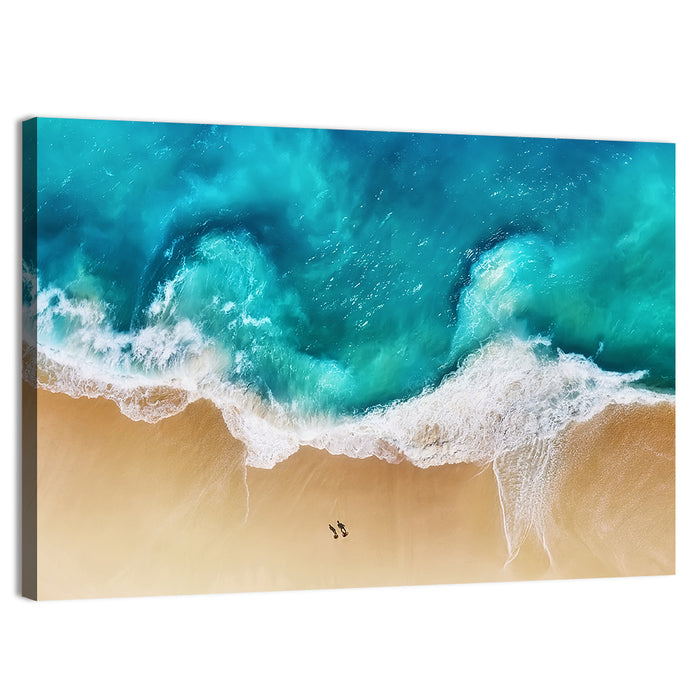 Turquoise Beach Aerial Wall Art as a canvas print