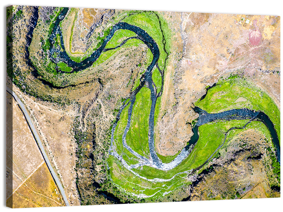 Kasagh River Valley Aerial Wall Art, canvas print, landscape