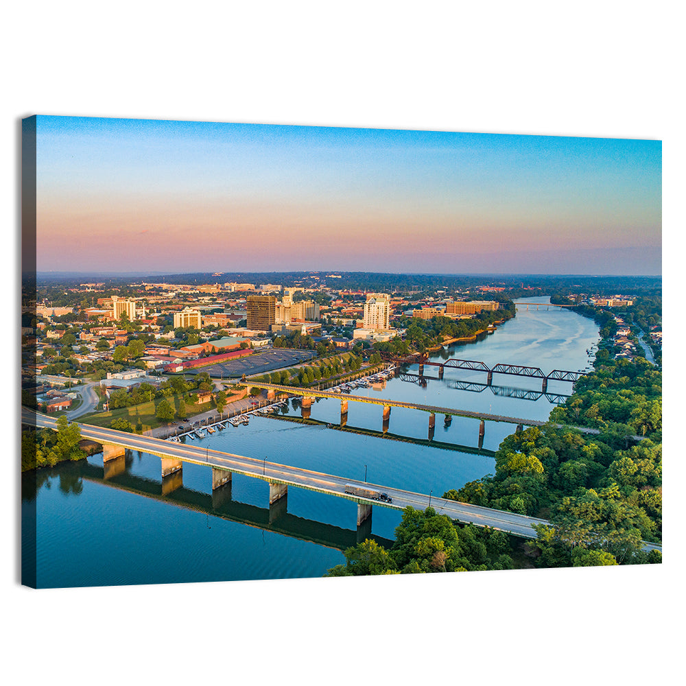 Augusta Savannah River Skyline Wall Art, canvas print, landscape