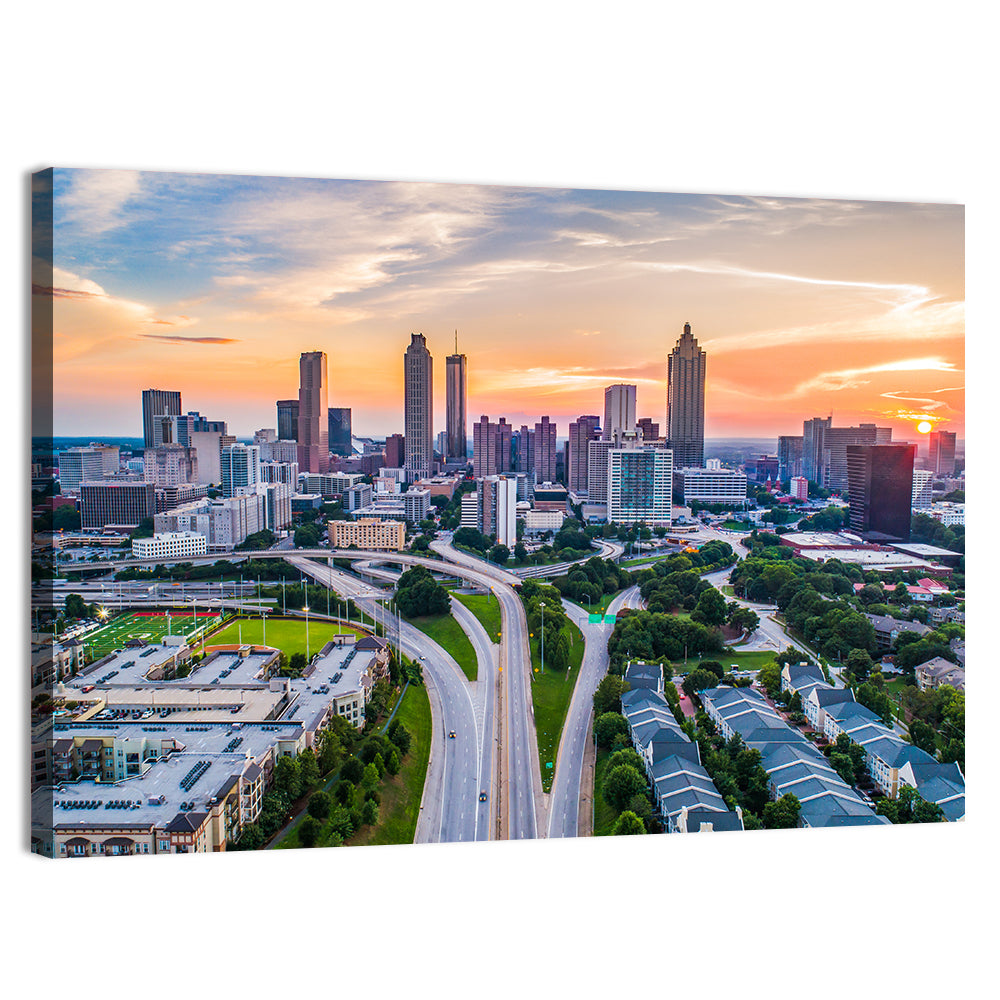 Downtown Atlanta Skyline Wall Art, canvas print, landscape