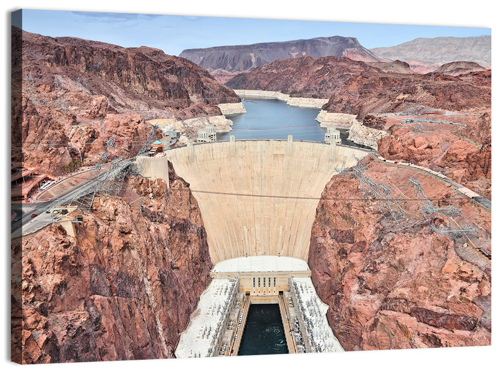 Hoover Dam High-angle View Wall Art, canvas print, landscape