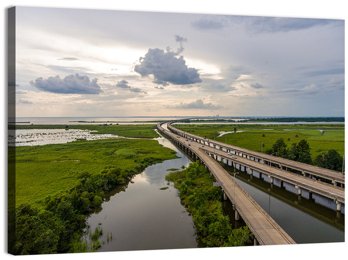 Interstate 10 Bridge Wall Art as a canvas print