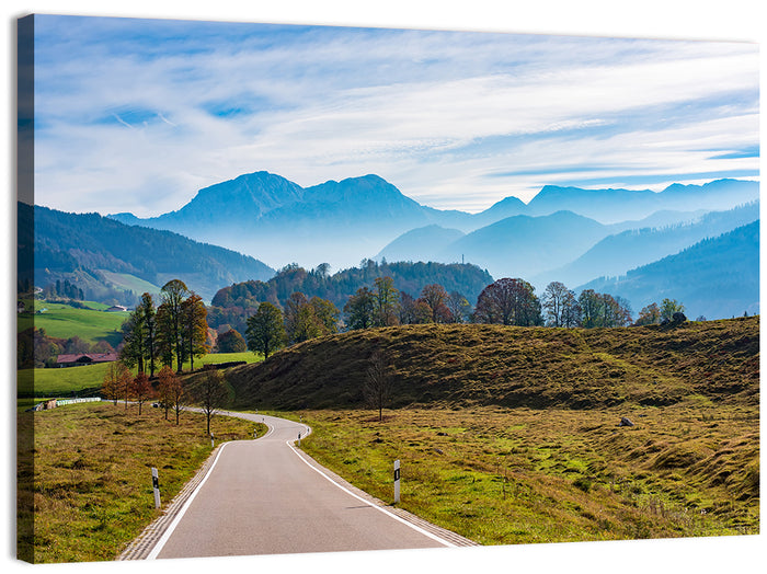 Bavarian Mountain Valley Wall Art as a canvas print