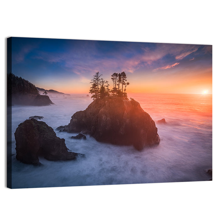 Secret Beach Sunset, Oregon Wall Art as a canvas print