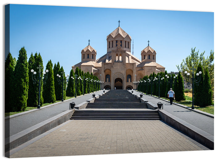Saint Gregory Cathedral Stairway, Yerevan Wall Art as a canvas print