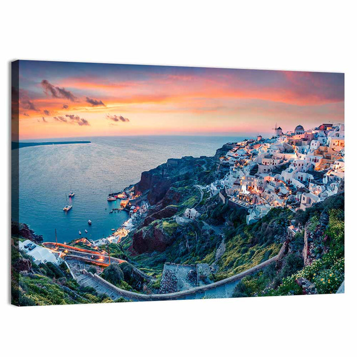 Oia Sunset, Santorini Wall Art as a canvas print