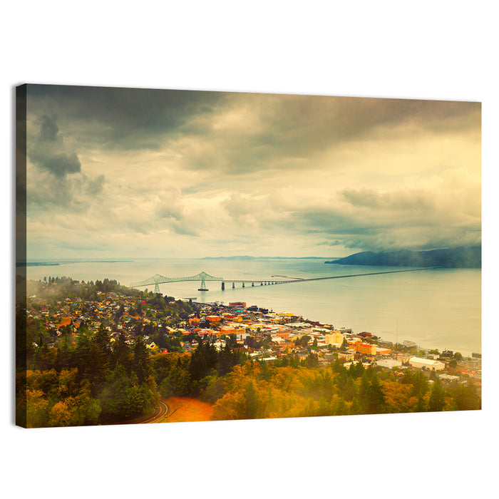 Astoria-megler Bridge Cityscape Wall Art as a canvas print