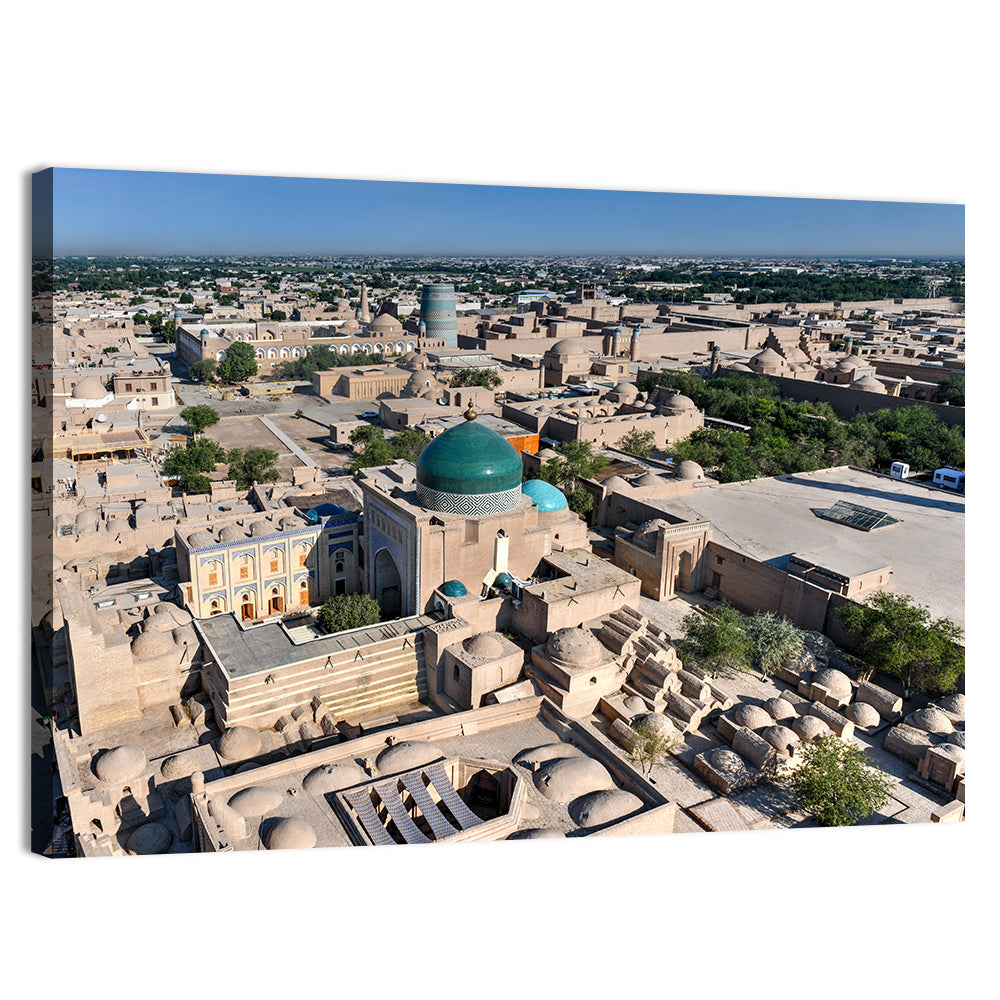 Khiva Green Dome Madrassa Wall Art, canvas print, landscape