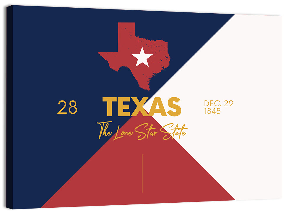 Lone Star State Map Wall Art, canvas print, landscape
