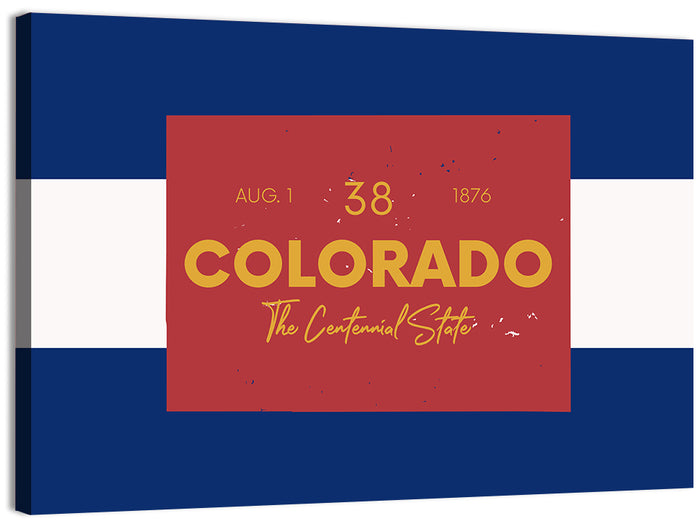 Colorado State Flag Map Wall Art as a canvas print
