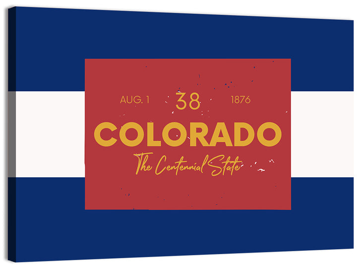 Colorado State Flag Map Wall Art