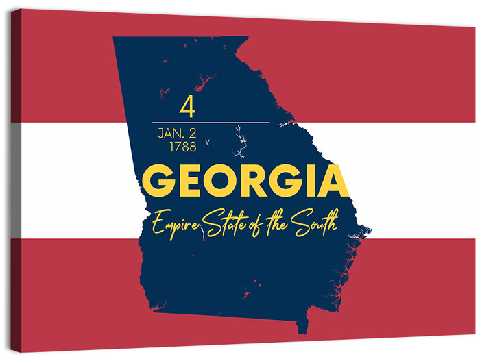 Georgia Silhouette Map Wall Art as a canvas print