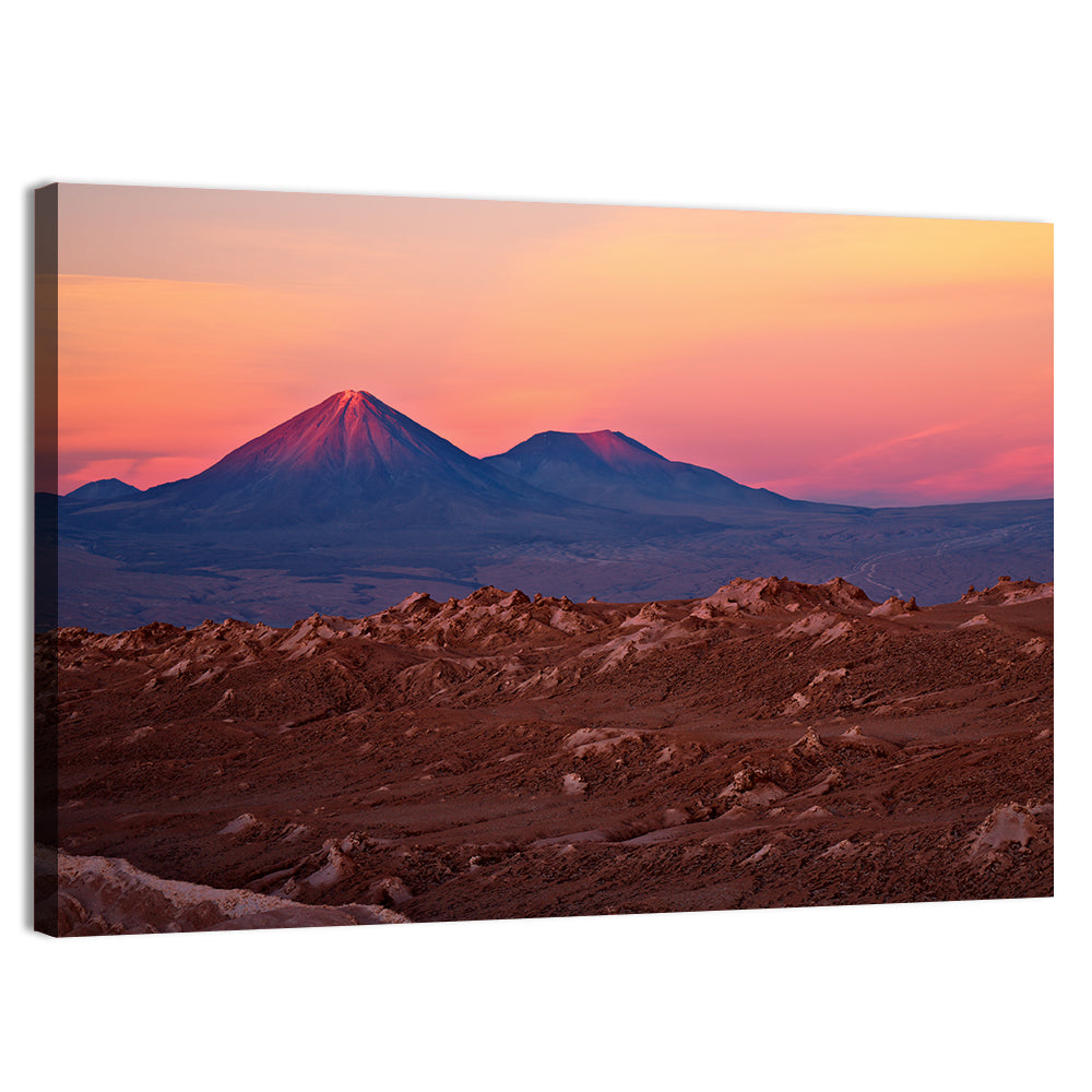 Valle De La Luna, Licancabur Volcano Wall Art, canvas print, landscape