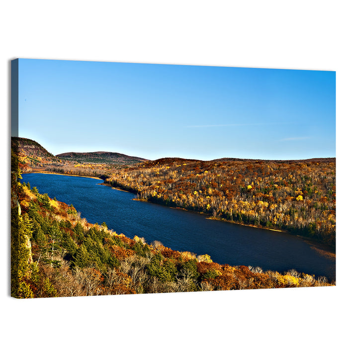 Lake of the Clouds Golden Hour Wall Art as a canvas print