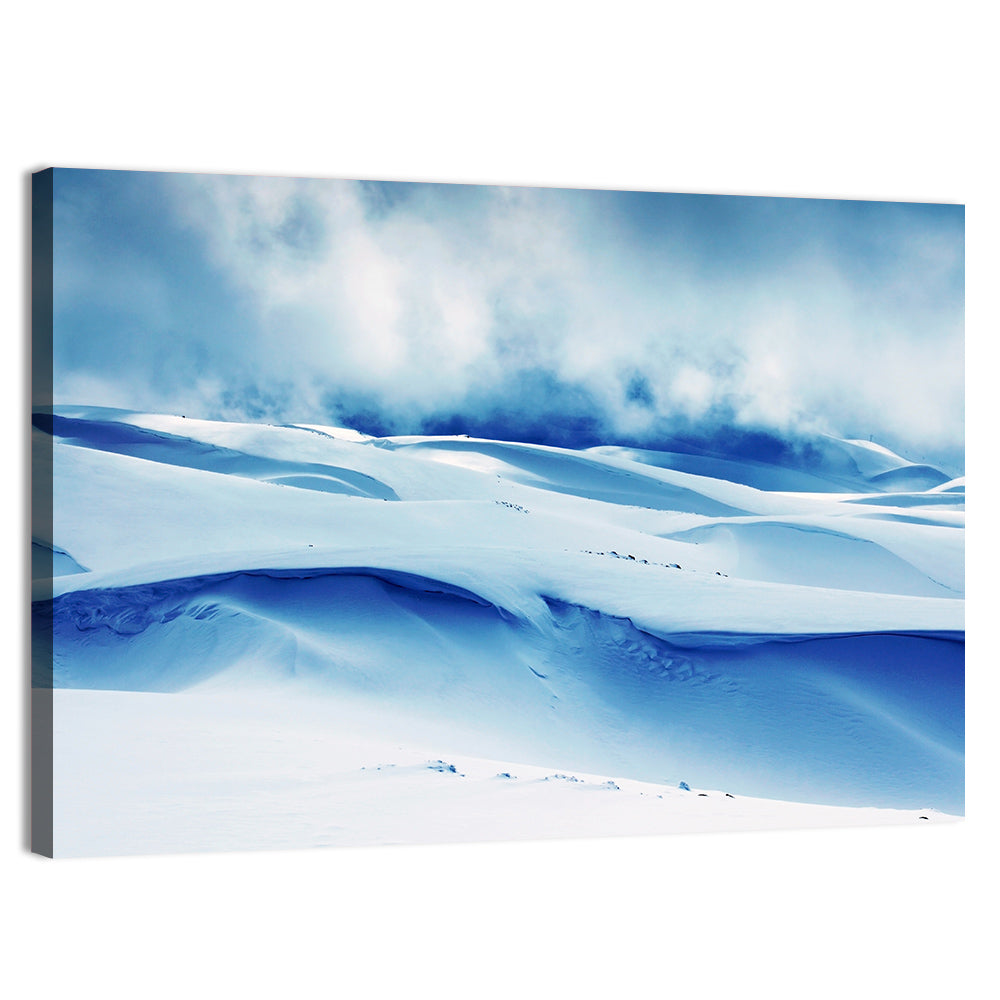 Wind-swept Snow Ridges Wall Art, canvas print, landscape