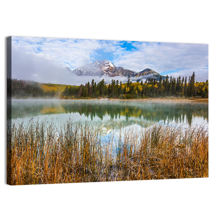 Pyramid Mountain with Golden Grasses Wall Art
