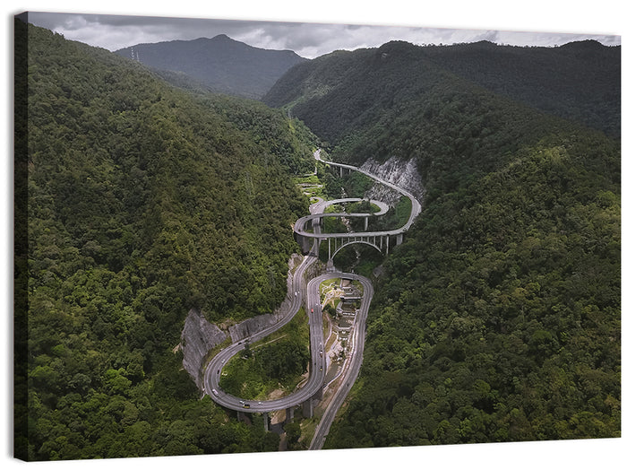 Kelok Sambilan Winding Highway Wall Art as a canvas print