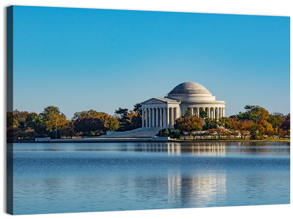 Thomas Jefferson Memorial Reflection Wall Art, canvas print, landscape