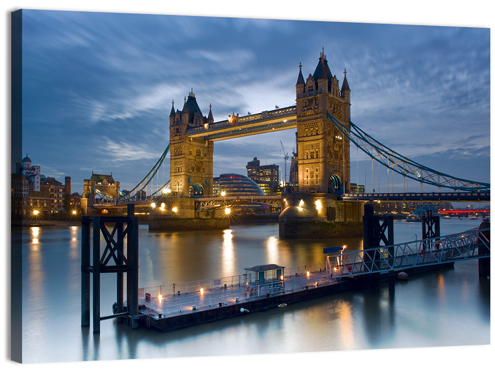 Tower Bridge at Blue Hour Wall Art, canvas print, landscape