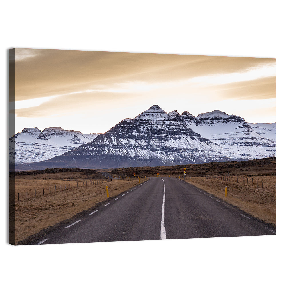 East Fjords Road at Dusk Wall Art, canvas print, landscape
