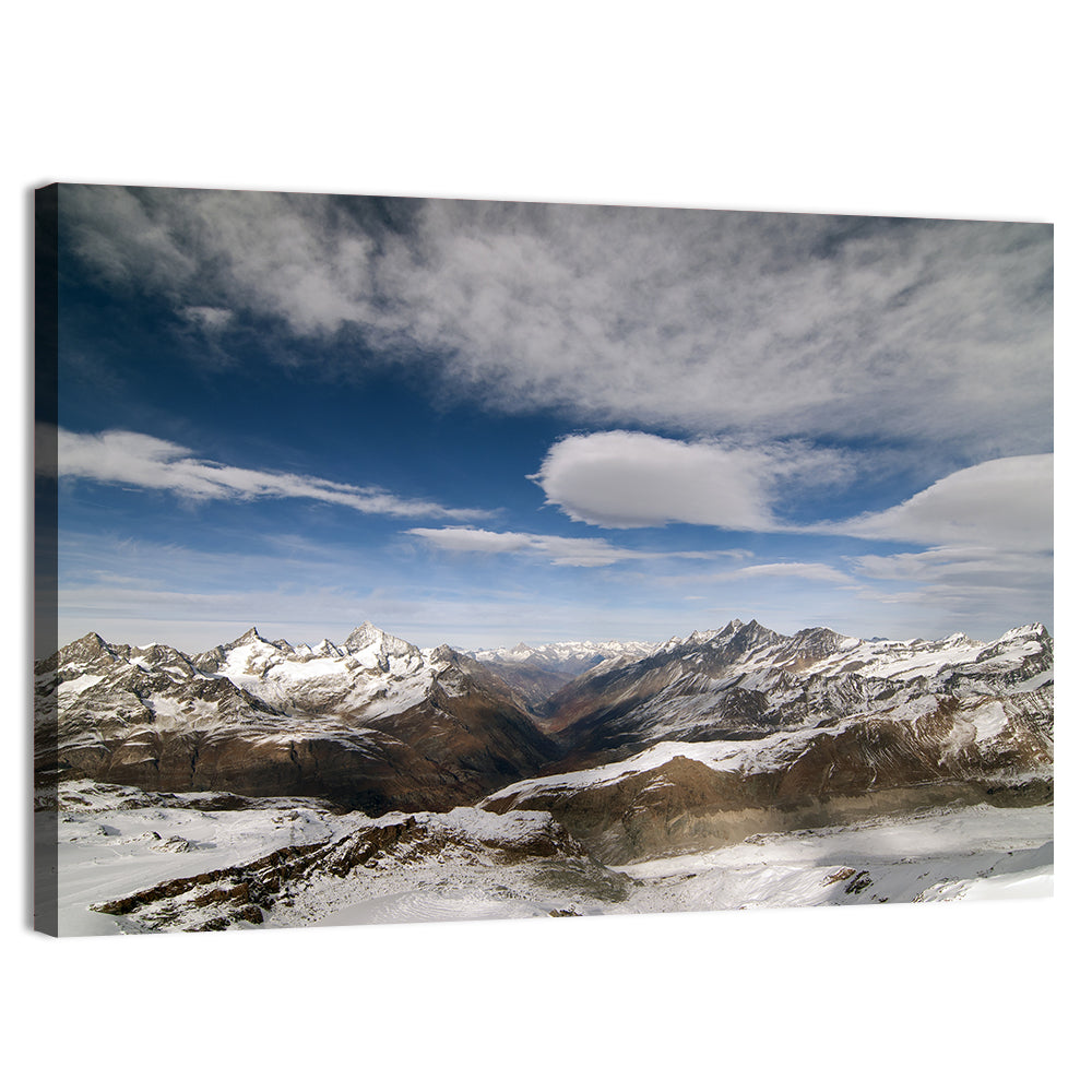 Snow-capped Peaks of Zermatt Wall Art, canvas print, landscape