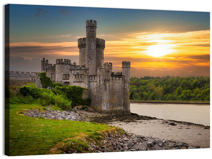 Blackrock Castle at Sunset Wall Art as a canvas print