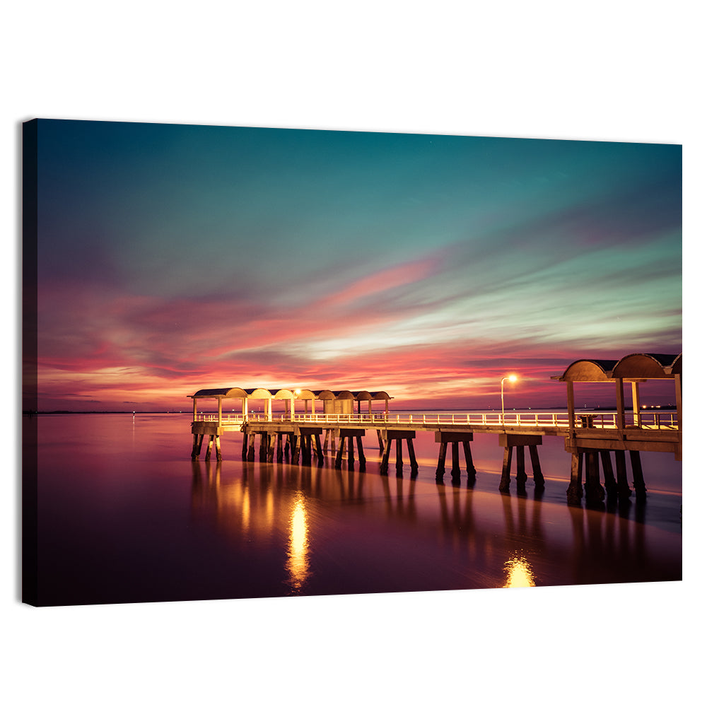 Jekyll Island Pier at Dusk Wall Art, canvas print, landscape