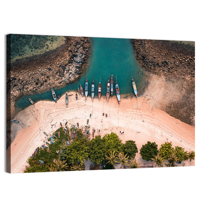 Koh Samui Long-tail Boats Wall Art as a canvas print
