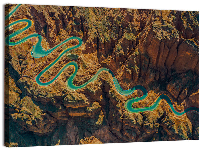 Twisted Mountain Road Wall Art as a canvas print