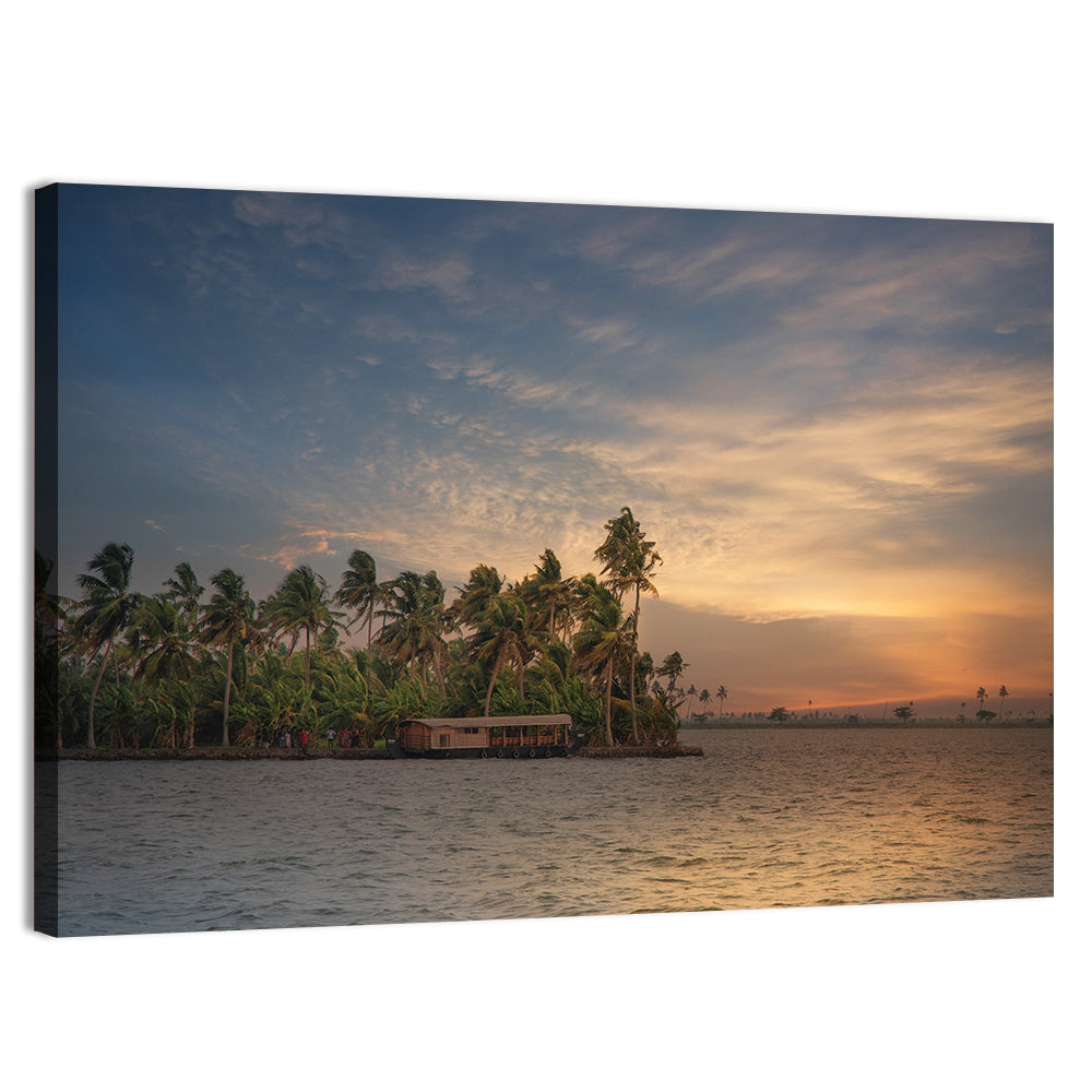 Vembanad Lake Sunset Wall Art, canvas print, landscape