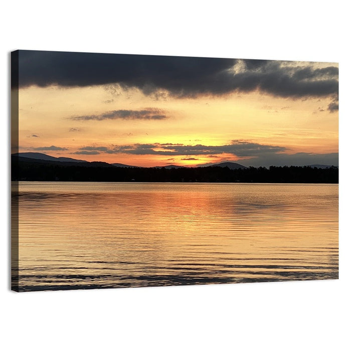 Lake Pleasant Golden Sunset Wall Art as a canvas print