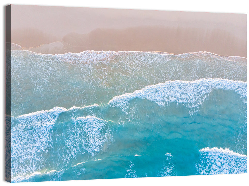Turquoise Shoreline Aerial View Wall Art, canvas print, landscape