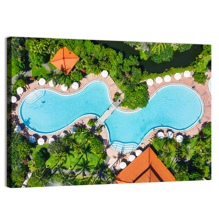 Aerial Figure Eight Resort Pool Wall Art