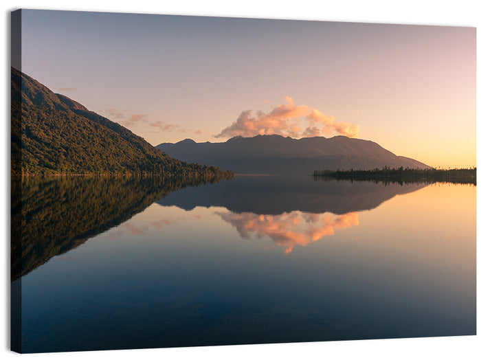 Lake Brunner Sunset Wall Art as a canvas print