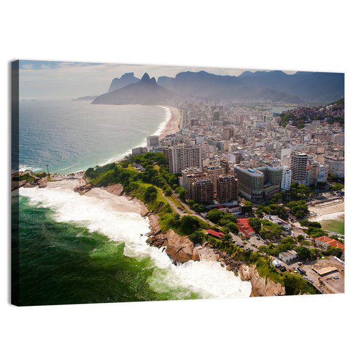 Ipanema Coast Aerial View Wall Art as a gallery wrap