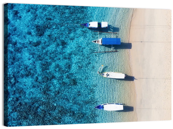 Gili Meno Aerial Seascape Wall Art as a canvas print