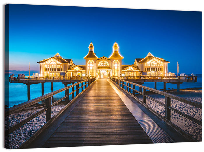 Sellin Pier at Twilight Wall Art as a canvas print