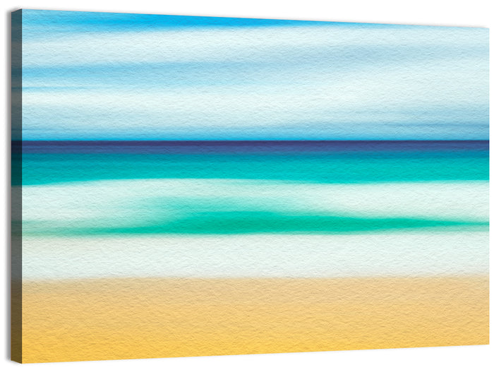 Sand and Surf Abstraction Wall Art as a canvas print