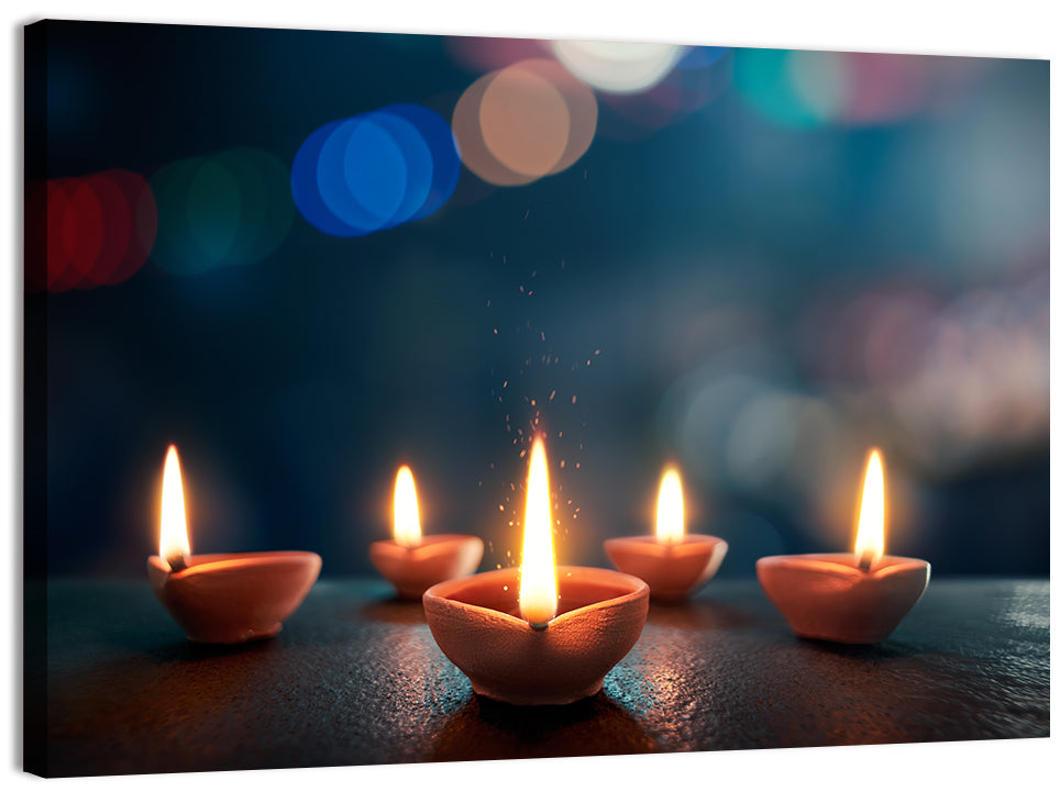 Diya of Hope Wall Art, canvas print, landscape