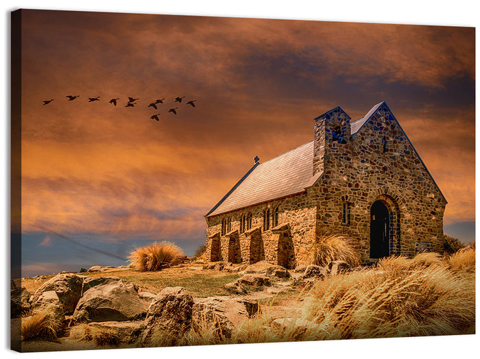 Church of the Good Shepherd, Lake Tekapo Wall Art as a canvas print