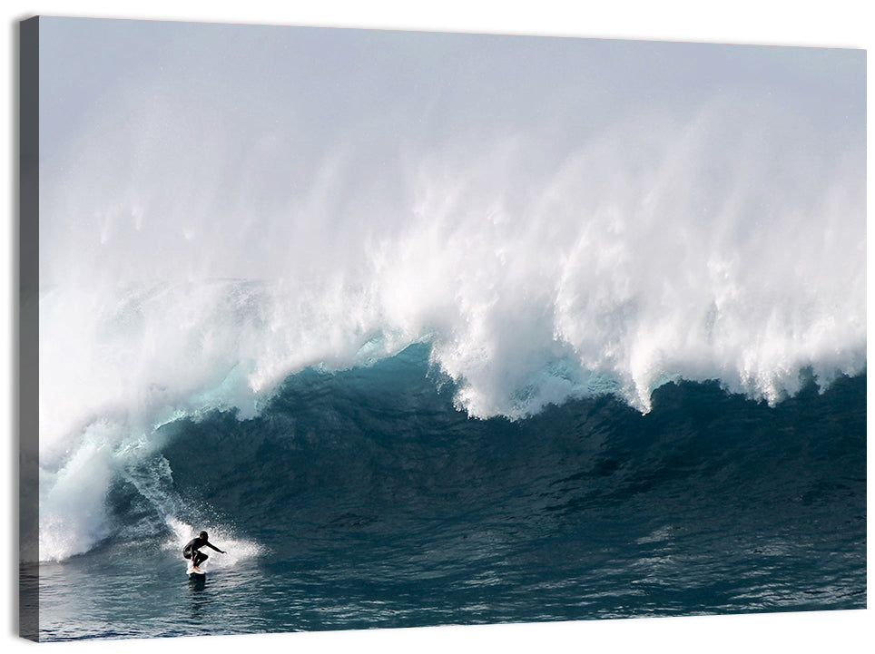 Surfer Beneath Breaking Wave Wall Art, canvas print, landscape