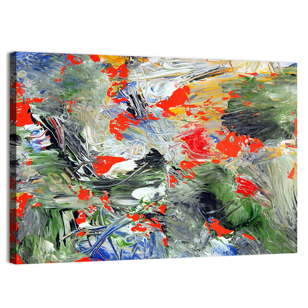 Melting Green Impasto Abstract Wall Art, canvas print, landscape