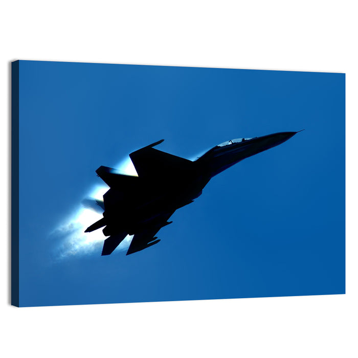 Su-27 Silhouette Wall Art as a canvas print