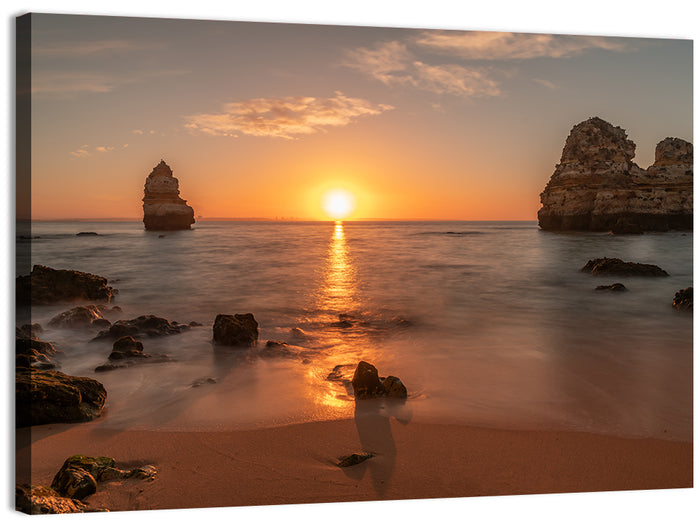 Praia Do Camillo Sunset Wall Art as a canvas print