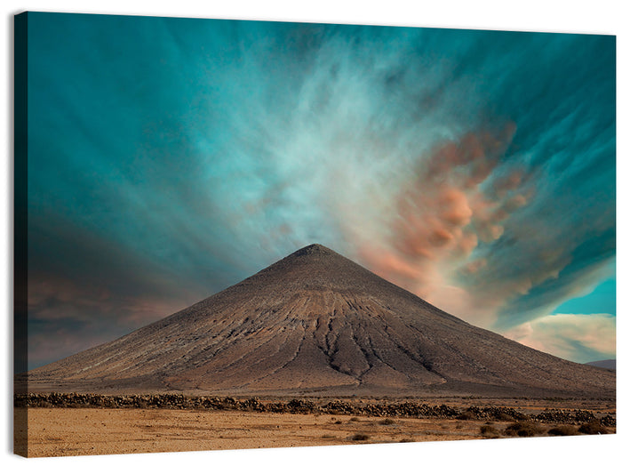 Volcanic Cone at Golden Hour Wall Art as a canvas print