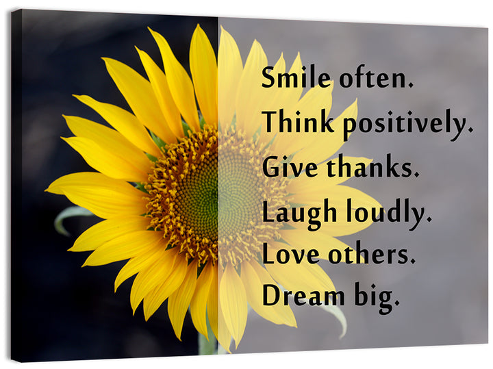 Sunflower Smile Typography Wall Art