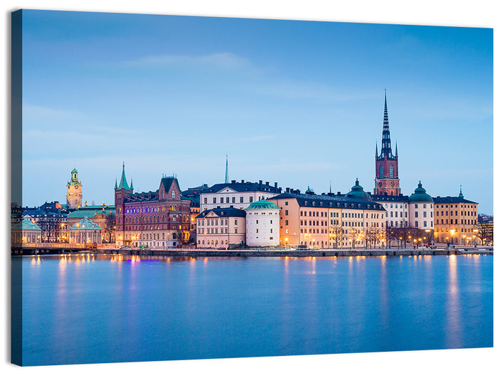 Twilight Over Riddarholmen Wall Art as a canvas print