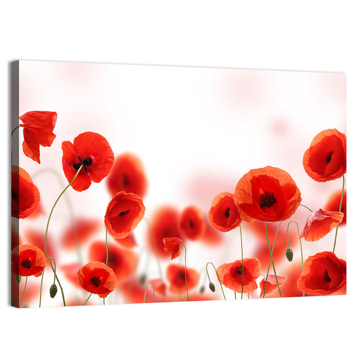 Red Poppy Field Wall Art as a canvas print
