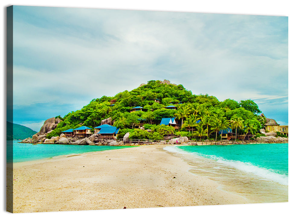 Koh Nang Yuan Sandbar Island Beach Wall Art, canvas print, landscape